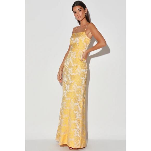 Lulus Jacquard Maxi Dress - Picture 3 of 7